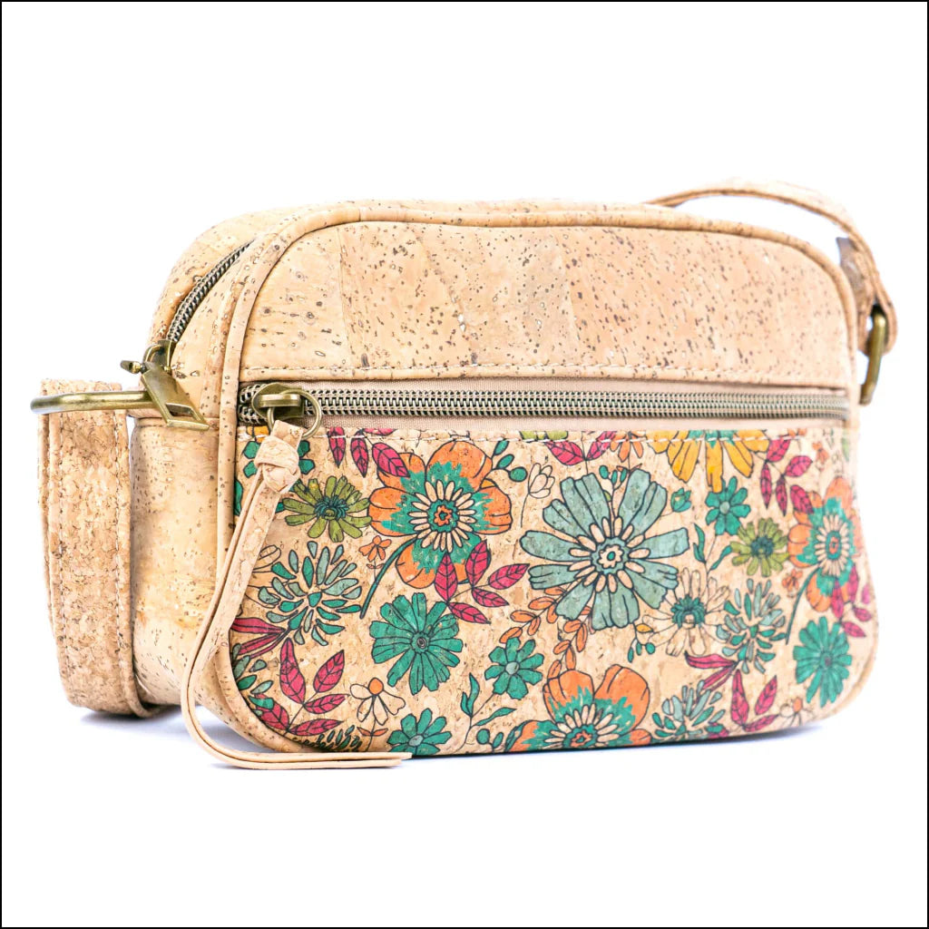 DeCarbonize Damen Crossbody Handtasche aus Kork Clutch mit Riemen Vegan Leder Nachhaltig