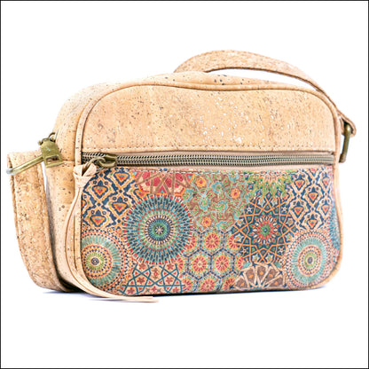 DeCarbonize Damen Crossbody Handtasche aus Kork Clutch mit Riemen Vegan Leder Nachhaltig