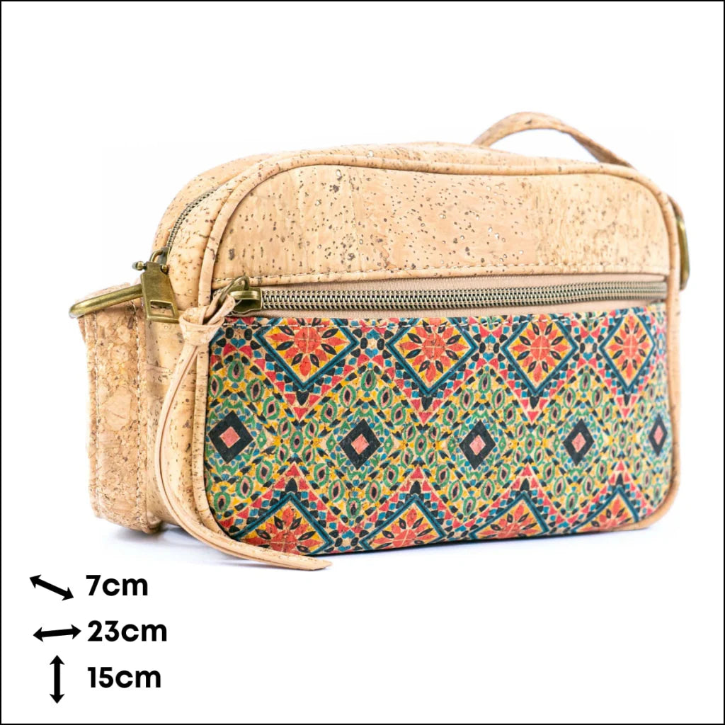 DeCarbonize Damen Crossbody Handtasche aus Kork Clutch mit Riemen Vegan Leder Nachhaltig