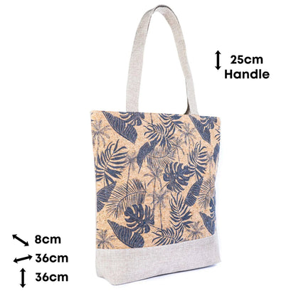 Handtasche aus Kork Damen Shopper Schultertasche Gross Nachhaltig Vegan Leder Canvas Totebag Tragetasche Strandtasche Korktasche