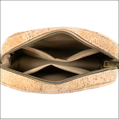 DeCarbonize Damen Crossbody Handtasche aus Kork Clutch mit Riemen Vegan Leder Nachhaltig