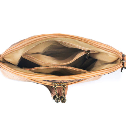 Kaffee-Kork Fusion – Crossbody Handtasche aus Kork mit Tassel